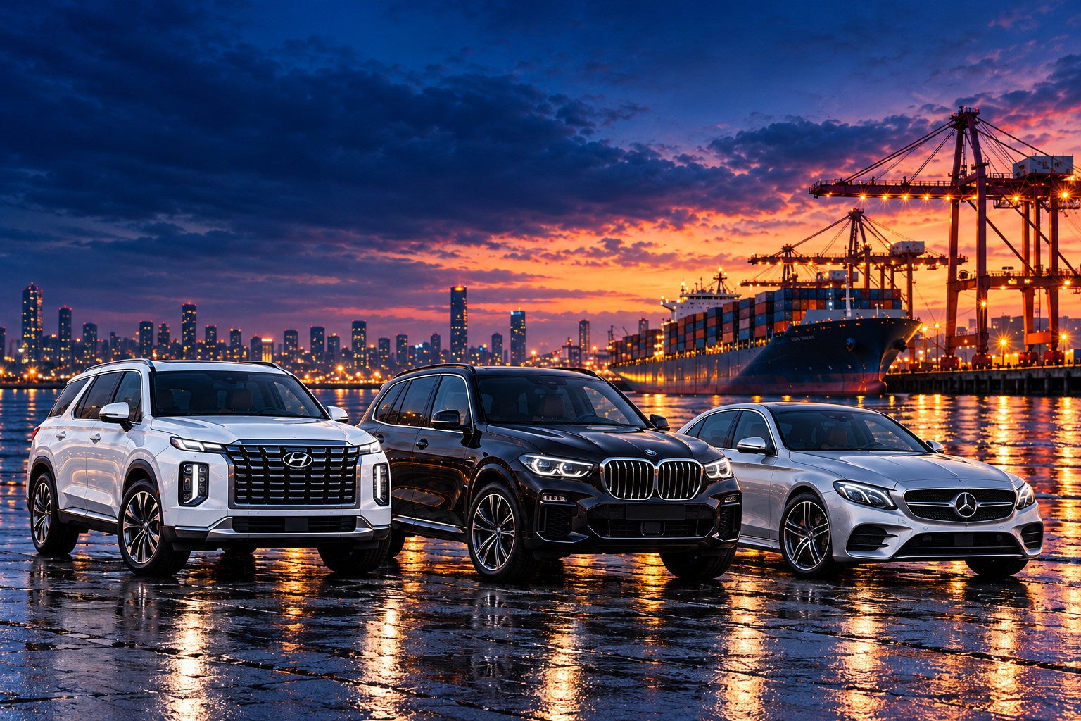 Hyundai Palisade, BMW X5 и Mercedes-Benz — иллюстрация автомобилей под заказ
